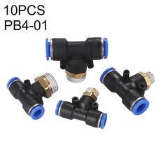 PB4-01 LAIZE Connettore rapido pneumatico a T tipo T in plastica da 10 pezzi