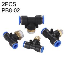 PB8-02 LAIZE Connettore rapido pneumatico a T tipo T in plastica da 10 pezzi