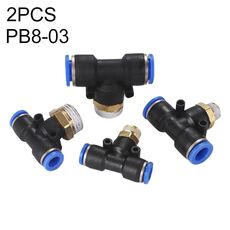 PB8-03 LAIZE Connettore rapido pneumatico a T tipo T in plastica da 10 pezzi