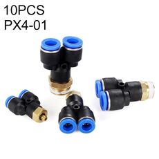 PX4-01 LAIZE Connettore rapido pneumatico a T in plastica tipo Y da 10 pezzi