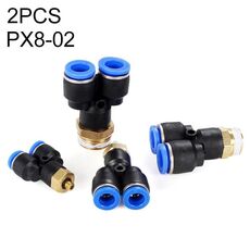 PX8-02 LAIZE Connettore rapido pneumatico a T in plastica tipo Y da 10 pezzi