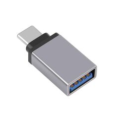 HAWEEL Adattatore per trasmissione dati OTG da USB-C / Tipo-C maschio a USB 3.0 femmina (grigio)