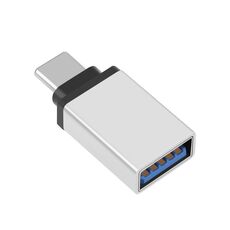 HAWEEL Adattatore per trasmissione dati OTG da USB-C / Type-C maschio a USB 3.0 femmina (argento)