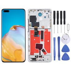 Schermo LCD originale per Huawei P40 Pro Digitizer Assemblaggio completo con cornice (argento)