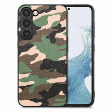 Per Samsung Galaxy S23 + 5G Cover posteriore in pelle mimetica Custodia per telefono (verde)