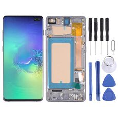 Schermo LCD TFT per Samsung Galaxy S10+ SM-G975 Digitizer Assemblaggio completo con cornice, non supporta l'identificazione delle impronte digitali (nero)