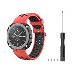 Per Huawei Watch GT Cyber cinturino traspirante bicolore (rosso + nero)