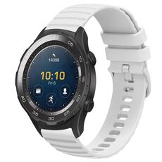 Per Huawei Watch 2 cinturino in silicone tinta unita con motivo a punti ondulati da 20 mm (bianco)
