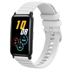 Cinturino per orologio in silicone a tinta unita con motivo a punti ondulati For Honor Watch ES 20 mm (bianco)