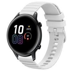 Per Honor Magic Watch2 42mm 20mm Cinturino in silicone a tinta unita con motivo a punti ondulati (bianco)