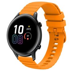 Per Honor Magic Watch2 42mm 20mm Cinturino in silicone a tinta unita con motivo a punti ondulati (giallo)