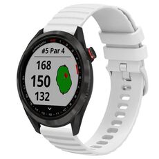 Per Garmin Approach S40 Cinturino per orologio in silicone a tinta unita con motivo a punti ondulati da 20 mm (bianco)
