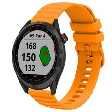 Per Garmin Approach S40 Cinturino per orologio in silicone tinta unita con motivo a punti ondulati da 20 mm (giallo)