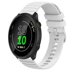 Per Garmin Forerunner 158 Cinturino per orologio in silicone tinta unita con motivo a punti ondulati da 20 mm (bianco)