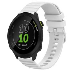 Per Garmin Forerunner 55 Cinturino per orologio in silicone a tinta unita con motivo a punti ondulati da 20 mm (bianco)