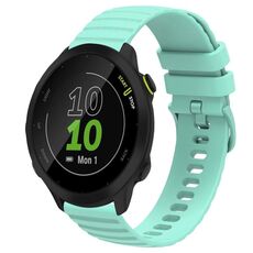Per Garmin Forerunner 55 Cinturino per orologio in silicone a tinta unita con motivo a punti ondulati da 20 mm (verde acqua)