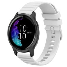 Cinturino per orologio in silicone tinta unita con motivo a punti ondulati da 20 mm Garmin Venu (bianco)