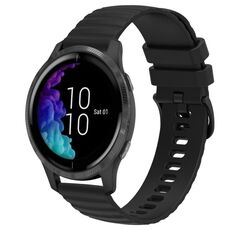 Cinturino per orologio in silicone tinta unita con motivo a pois ondulato da 20 mm Garmin Venu (nero)