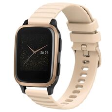 Per Garmin Venu SQ 20mm cinturino in silicone tinta unita con motivo a punti ondulati (beige)
