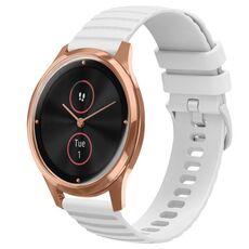 Per Garminmove Luxe 20mm cinturino in silicone a tinta unita con motivo a punti ondulati (bianco)
