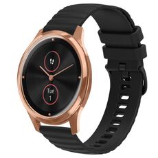 Cinturino per orologio in silicone a tinta unita con motivo a punti ondulati Garminmove Luxe da 20 mm (nero)