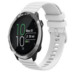 Per Garmin Forerunner 645 Music Cinturino per orologio in silicone tinta unita con motivo a punti ondulati da 20 mm (bianco)