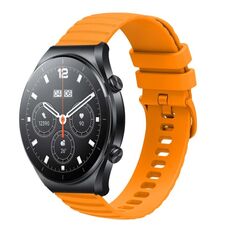 Per Xiaomi MI Watch S1 Cinturino per orologio in silicone tinta unita con motivo a punti ondulati da 22 mm (giallo)
