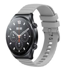 Per Xiaomi MI Watch S1 Cinturino per orologio in silicone tinta unita con motivo a punti ondulati da 22 mm (grigio)