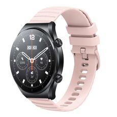 Per Xiaomi MI Watch S1 Pro Cinturino per orologio in silicone tinta unita con motivo a punti ondulati da 22 mm (rosa)