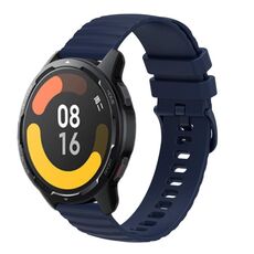 Per Xiaomi MI Watch Color 2 22mm Cinturino in silicone a tinta unita con motivo a punti ondulati (blu navy)
