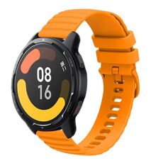 Per Xiaomi MI Watch Color 2 22mm Cinturino in silicone a tinta unita con motivo a punti ondulati (giallo)