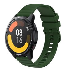 Per Xiaomi MI Watch Color 2 22mm Cinturino in silicone a tinta unita con motivo a punti ondulati (verde militare)