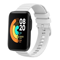 Per Xiaomi MI Watch Sport Cinturino per orologio in silicone tinta unita con motivo a punti ondulati da 22 mm (bianco)