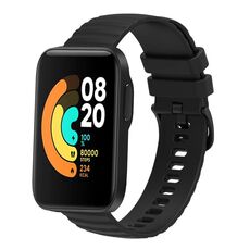Per Xiaomi MI Watch Sport Cinturino per orologio in silicone tinta unita con motivo a punti ondulati da 22 mm (nero)