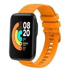 Per Xiaomi MI Watch Sport Cinturino per orologio in silicone tinta unita con motivo a punti ondulati da 22 mm (giallo)