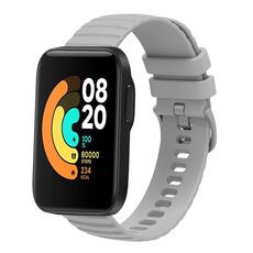 Per Xiaomi MI Watch Sport Cinturino per orologio in silicone tinta unita con motivo a punti ondulati da 22 mm (grigio)