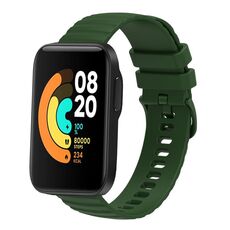 Per Xiaomi MI Watch Sport Cinturino per orologio in silicone tinta unita con motivo a pois ondulato da 22 mm (verde militare)