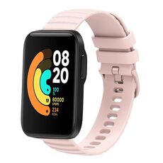 Per Xiaomi MI Watch Sport Cinturino per orologio in silicone tinta unita con motivo a punti ondulati da 22 mm (rosa)