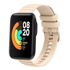 Per Xiaomi MI Watch Sport Cinturino per orologio in silicone tinta unita con motivo a pois ondulato da 22 mm (beige)