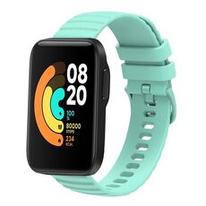 Per Xiaomi MI Watch Sport Cinturino per orologio in silicone tinta unita con motivo a pois ondulato da 22 mm (verde acqua)