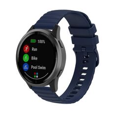 Per Xiaomi MI Watch Color 22mm Wavy Dot Pattern Cinturino in silicone tinta unita (blu navy)