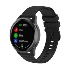 Per Xiaomi MI Watch Color 22mm Wavy Dot Pattern Cinturino in silicone tinta unita (nero)