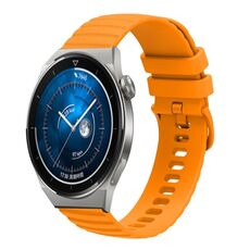 Per Huawei Watch GT3 Pro 46mm 22mm Cinturino in silicone tinta unita con motivo a pois ondulato (giallo)