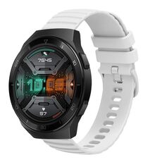 Per Huawei Watch GT 2E Cinturino per orologio in silicone tinta unita con motivo a pois ondulato da 22 mm (bianco)
