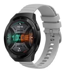 Per Huawei Watch GT 2E Cinturino per orologio in silicone tinta unita con motivo a pois ondulato da 22 mm (grigio)