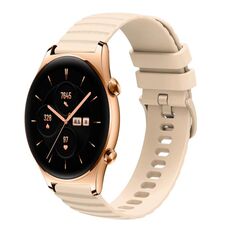 For Honor Watch GS 3 22mm Cinturino in silicone a tinta unita con motivo a punti ondulati (beige)