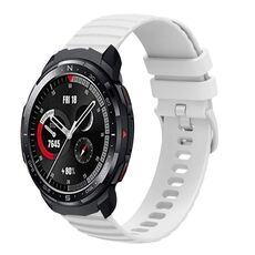 For Honor Watch GS Pro Cinturino per orologio in silicone tinta unita con motivo a pois ondulato da 22 mm (bianco)