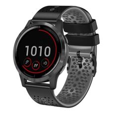 Per Garmin vivoactive 4 cinturino in silicone bicolore traforato da 22 mm (nero + grigio)