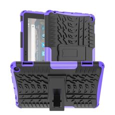 Per Amazon Kindle Fire HD 8 2022 Tire Texture TPU + Custodia per tablet PC con supporto (viola)