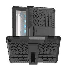 Per Amazon Kindle Fire HD 8 2022 Tyre Texture TPU + Custodia per tablet PC con supporto (nero)